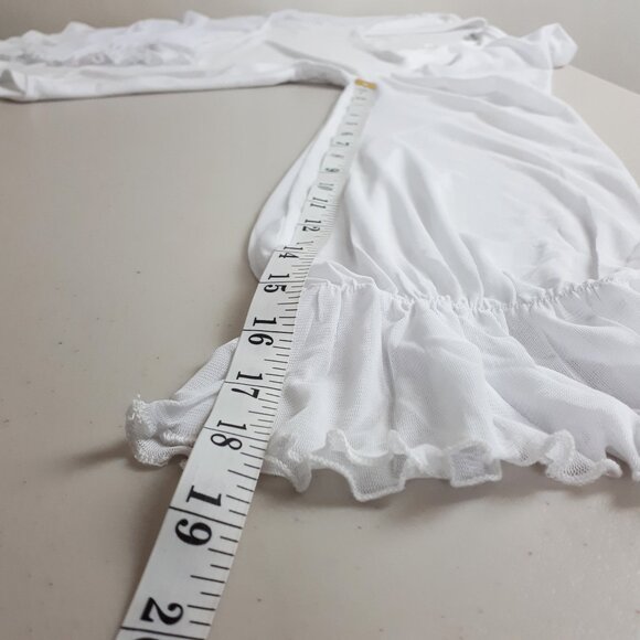 Mangopop Square Neck Sheer Long Sleeve Bodysuit - Picture 11 of 16